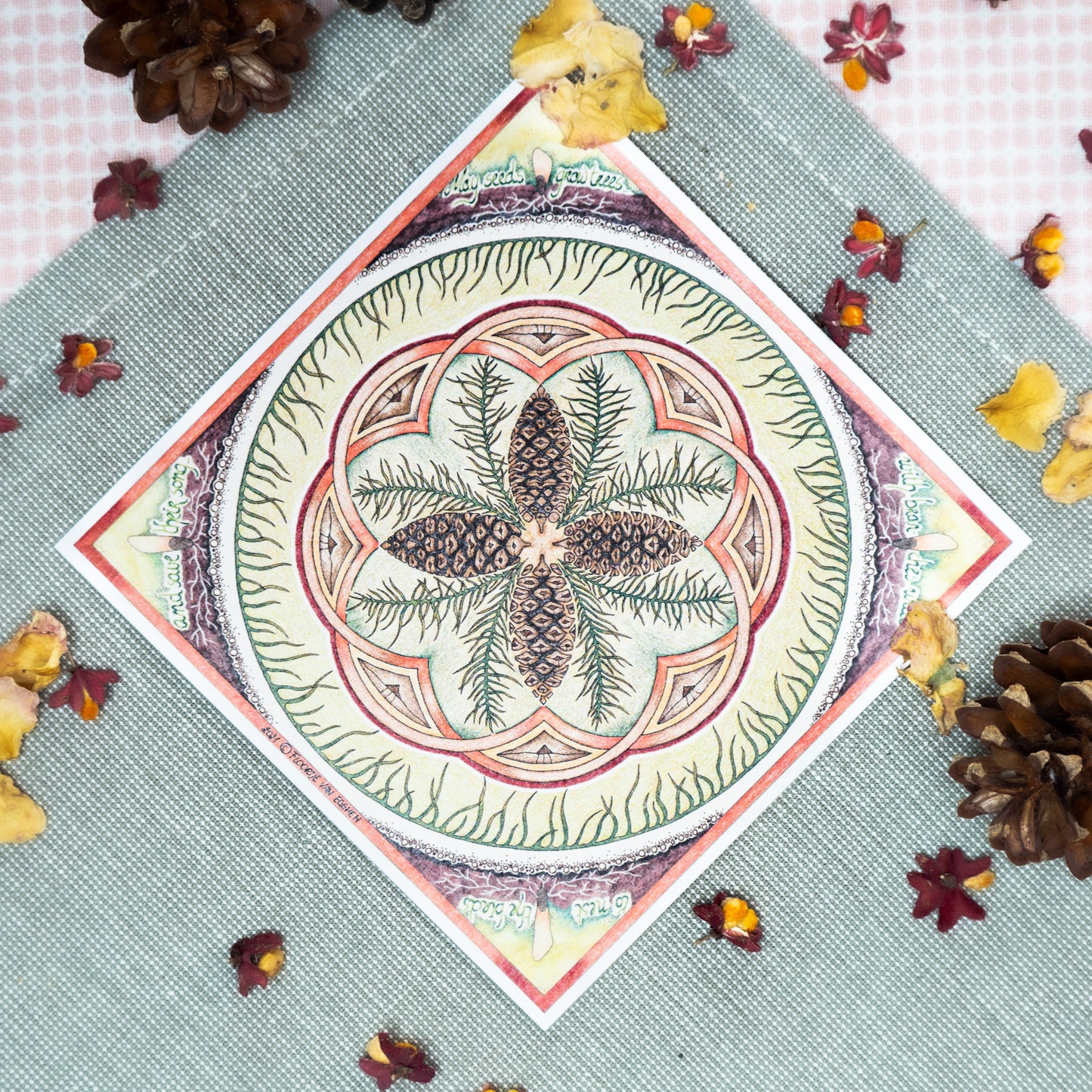 Kaart "May seeds grow trees..." (+ enveloppe)